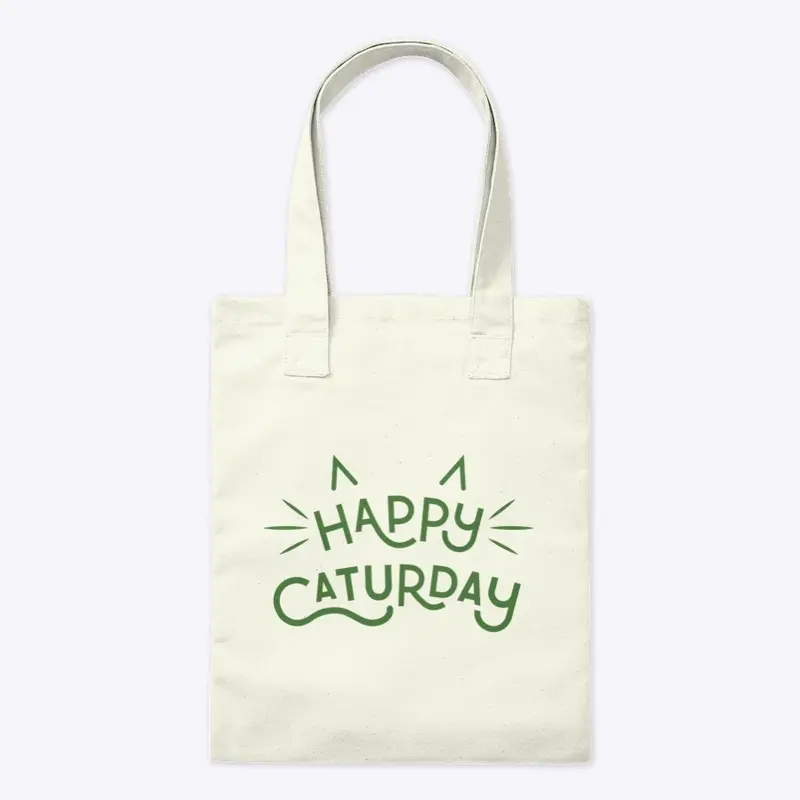 Happy Caturday Tote Bag